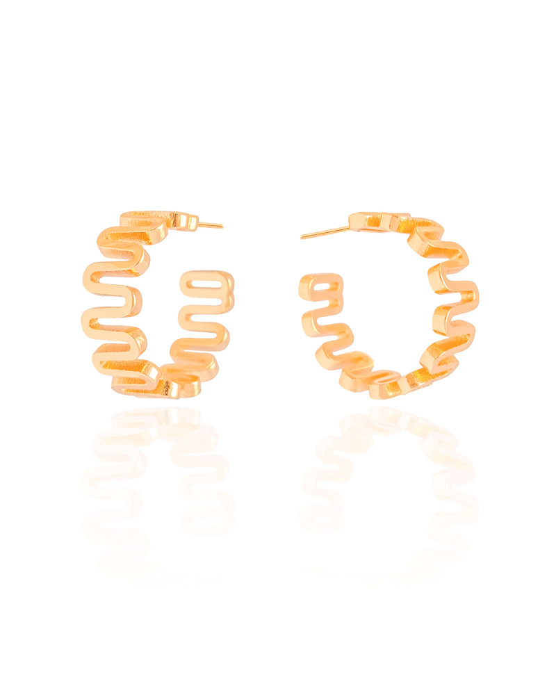 Brinco Argola Mola Lisa 2.5 cm Banhado a Ouro 18K