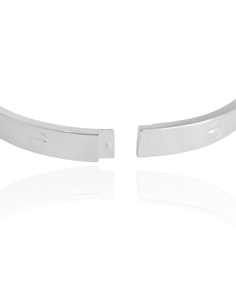 Bracelete Parafusos 5 mm Ródio Branco