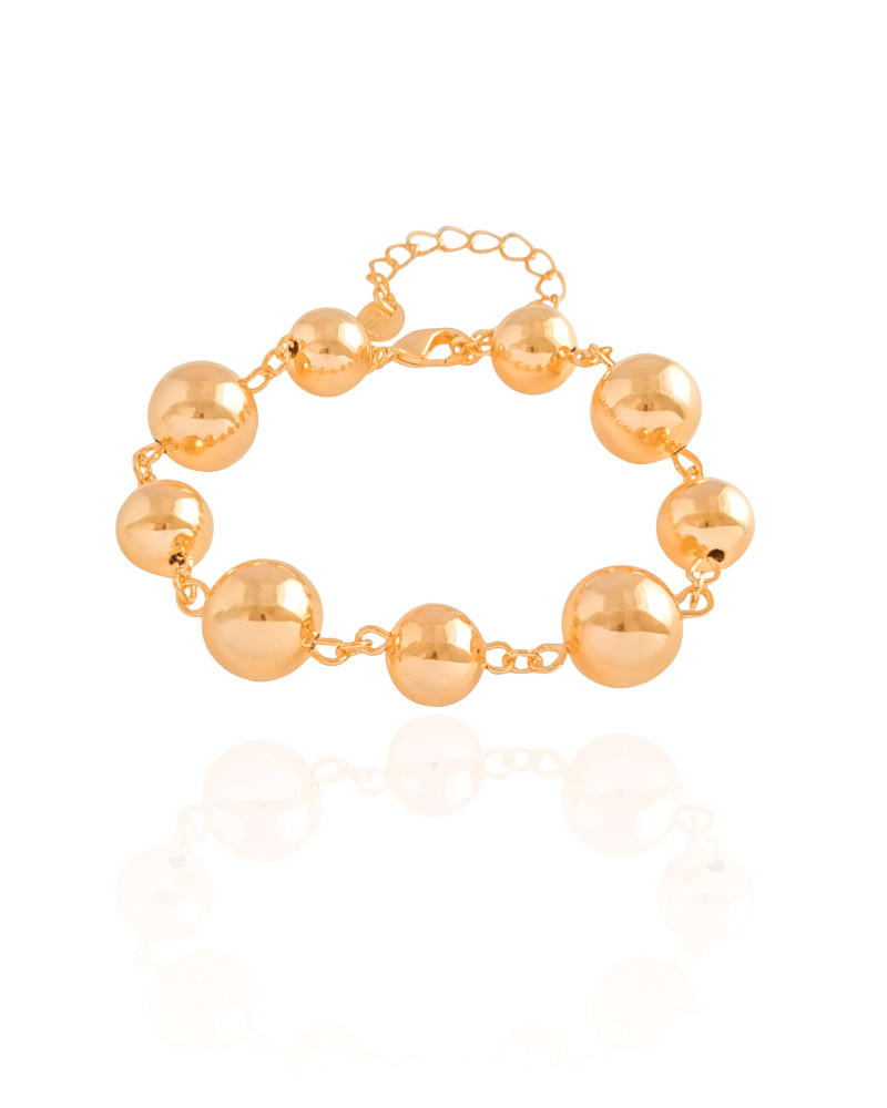 Pulseira Bolas Lisas Banhado a Ouro 18K