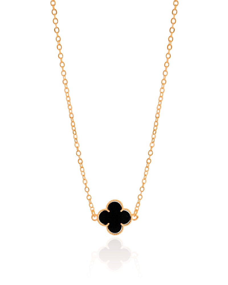 Choker Elos Trevo Preto 1.5 cm Banhado a Ouro 18K 