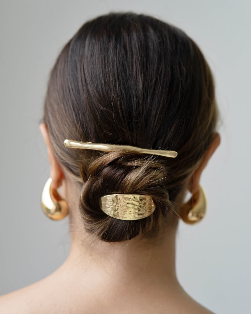 Pony Cuff Oval Orgânico Banho Dourado