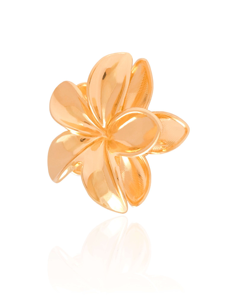 Presilha Flor Lisa Banho Dourado
