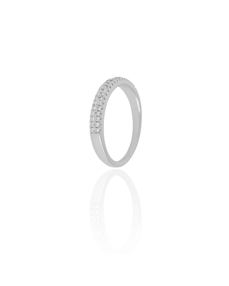 Anel Cravejado Cristal Tamanho 19 Ródio Branco
