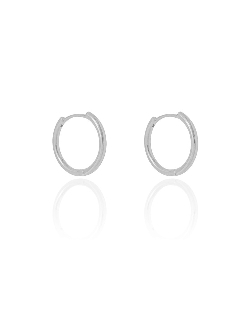 Brinco Argola Lisa 1.8 cm Ródio Branco