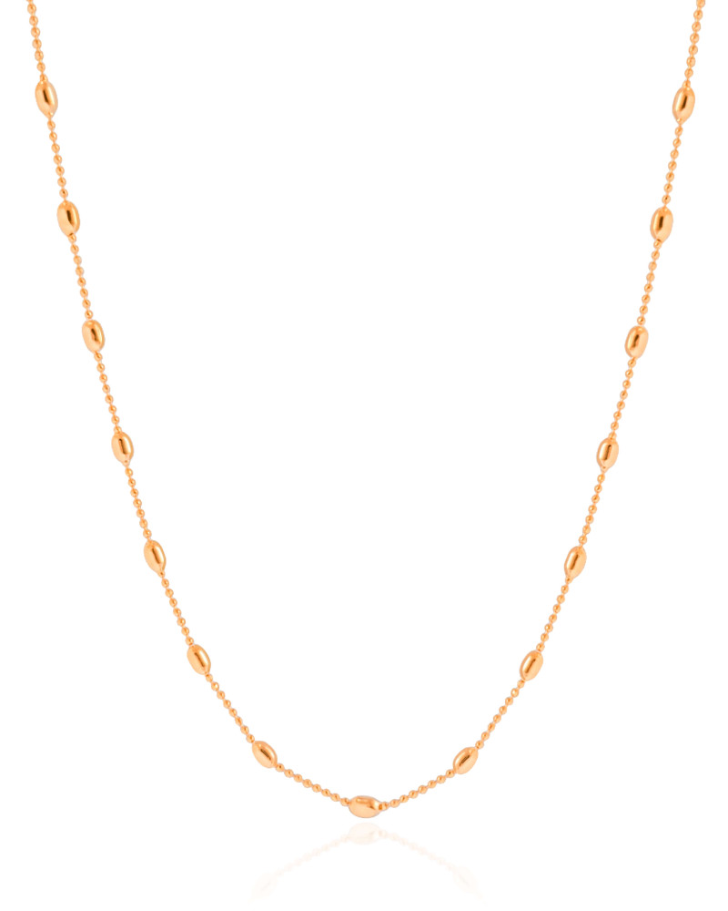 Gargantilha Longa Gomos Banhado a Ouro 18K - 70 cm