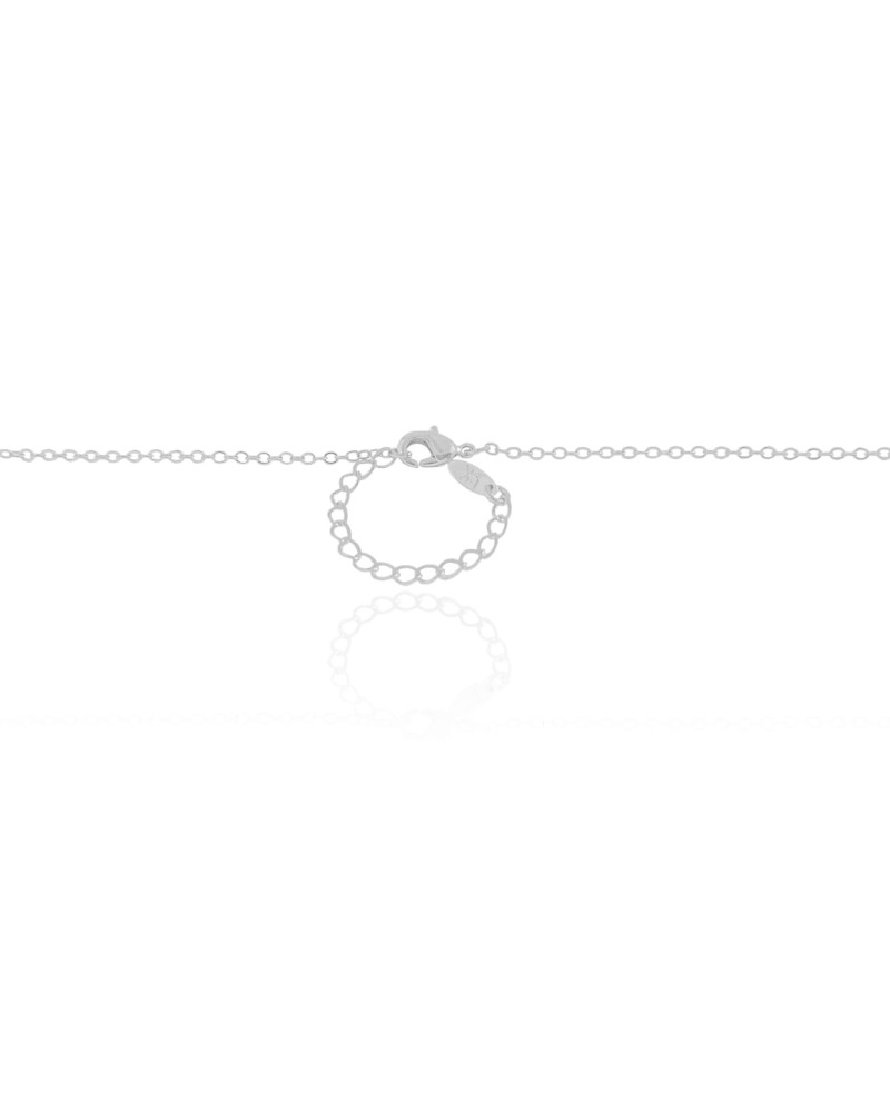 Gargantilha Conchas Estrelas Pontos de Luz Coloridos Ródio Branco - 40 cm