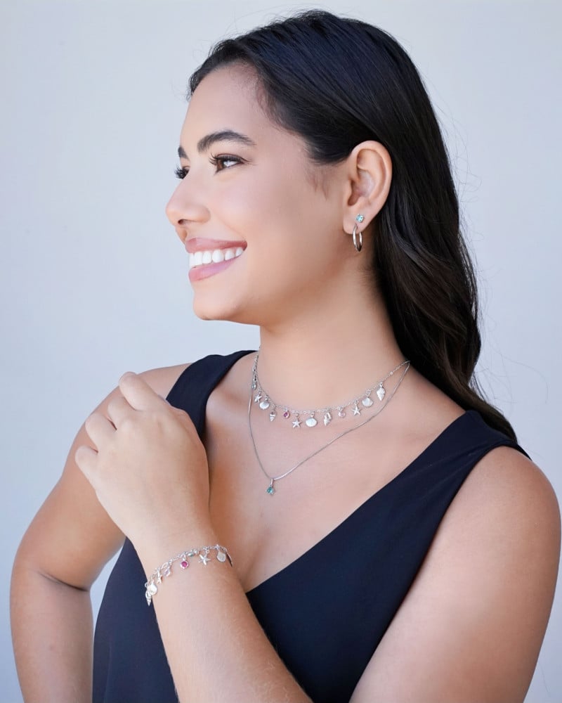 Conjunto Quadrado Turmalina 4 mm Ródio Branco