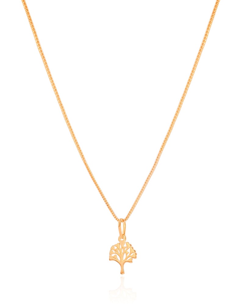 Gargantilha Veneziana Árvore da Vida Lisa Banhado a Ouro 18K - 45 cm