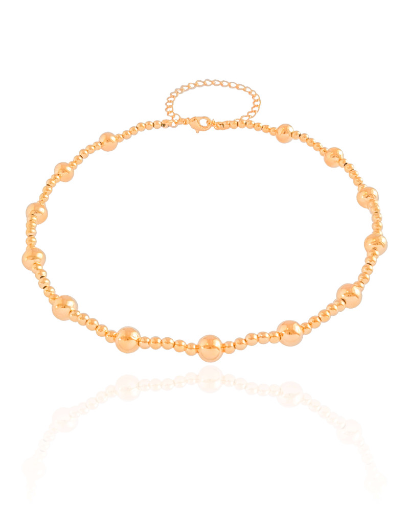 Aro Flexível Bolas Lisas Banhado a Ouro 18K