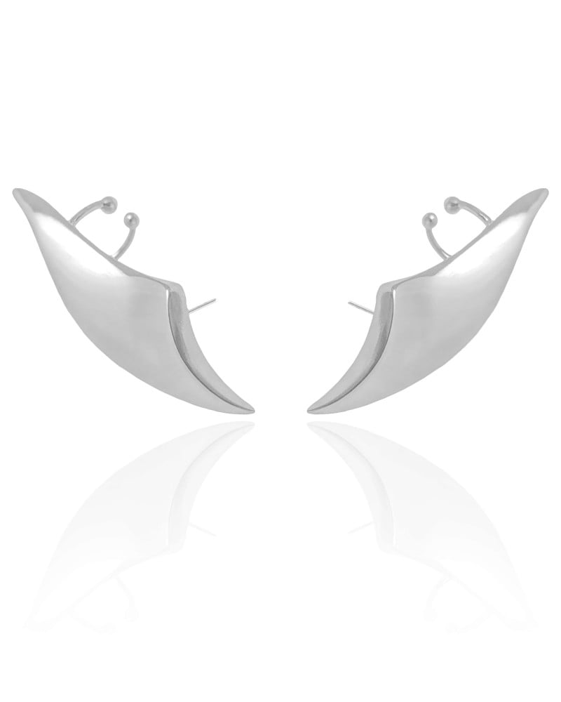 Ear Cuff Liso 4.6 cm Ródio Branco