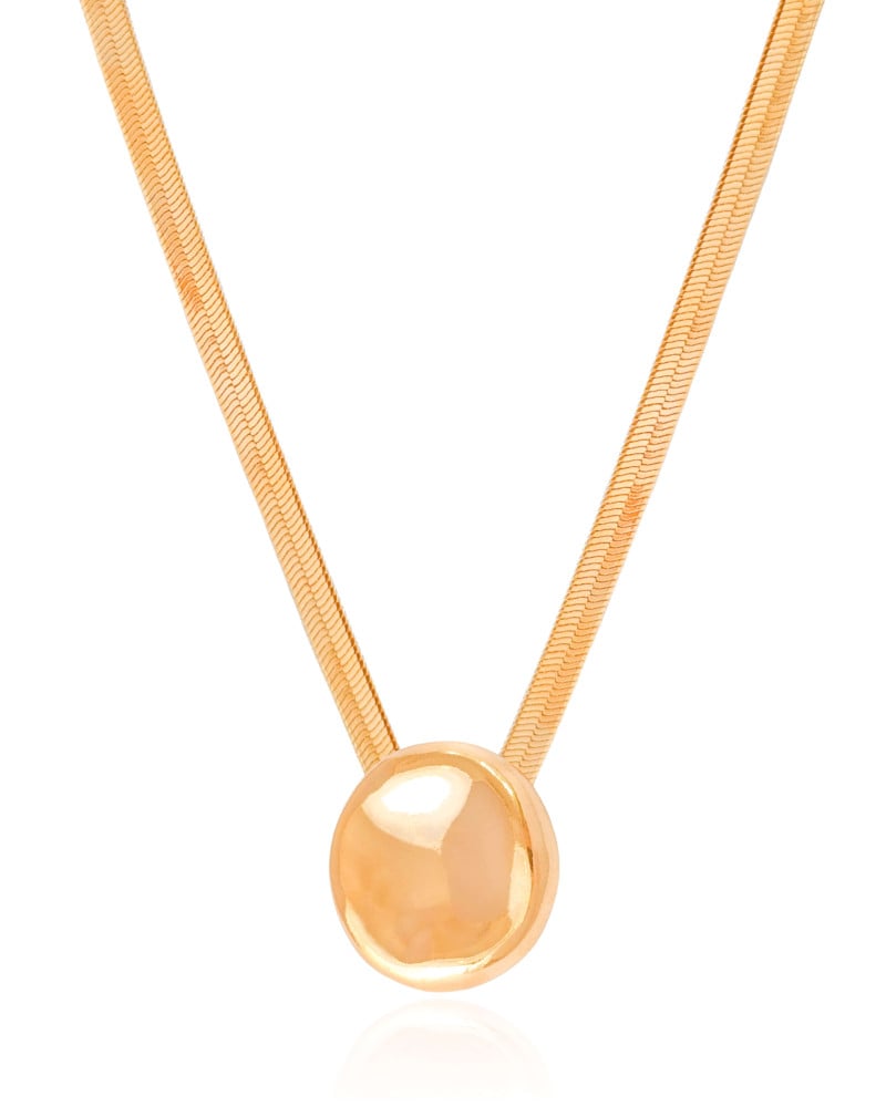 Gargantilha Malha Fita Orgânico Liso Banhado a Ouro 18K