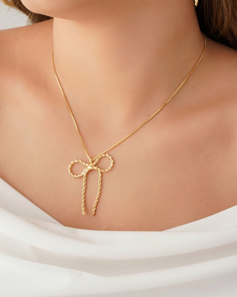 Gargantilha Veneziana Laço Cordão Baiano Banhado a Ouro 18K - 45 cm