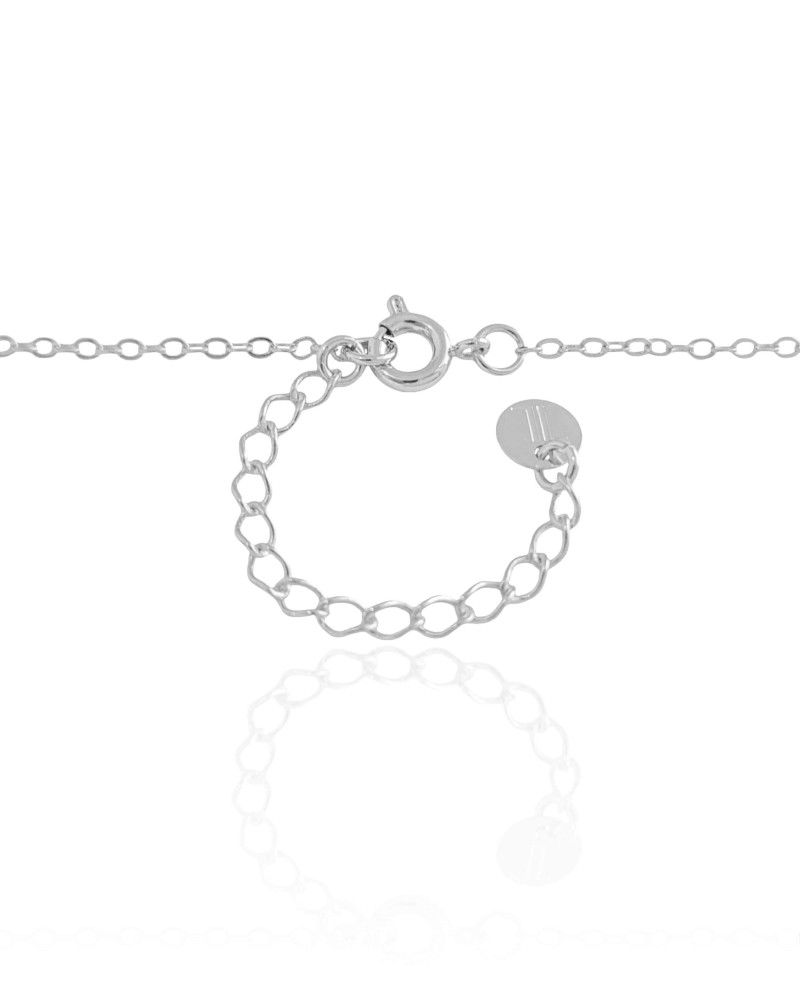 Gargantilha Filho Menino Menina Corações Lisos Ródio Branco - 45 cm