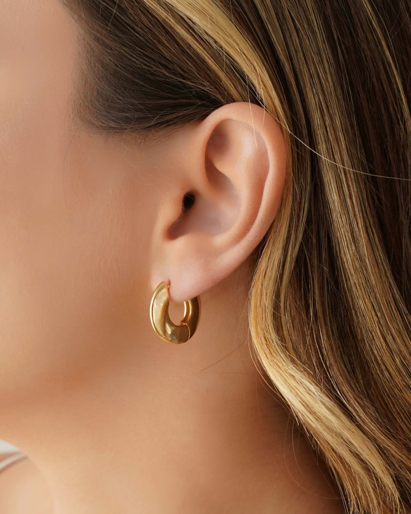 Brinco Argola Redonda Lisa 1.9 cm Banhado a Ouro 18K