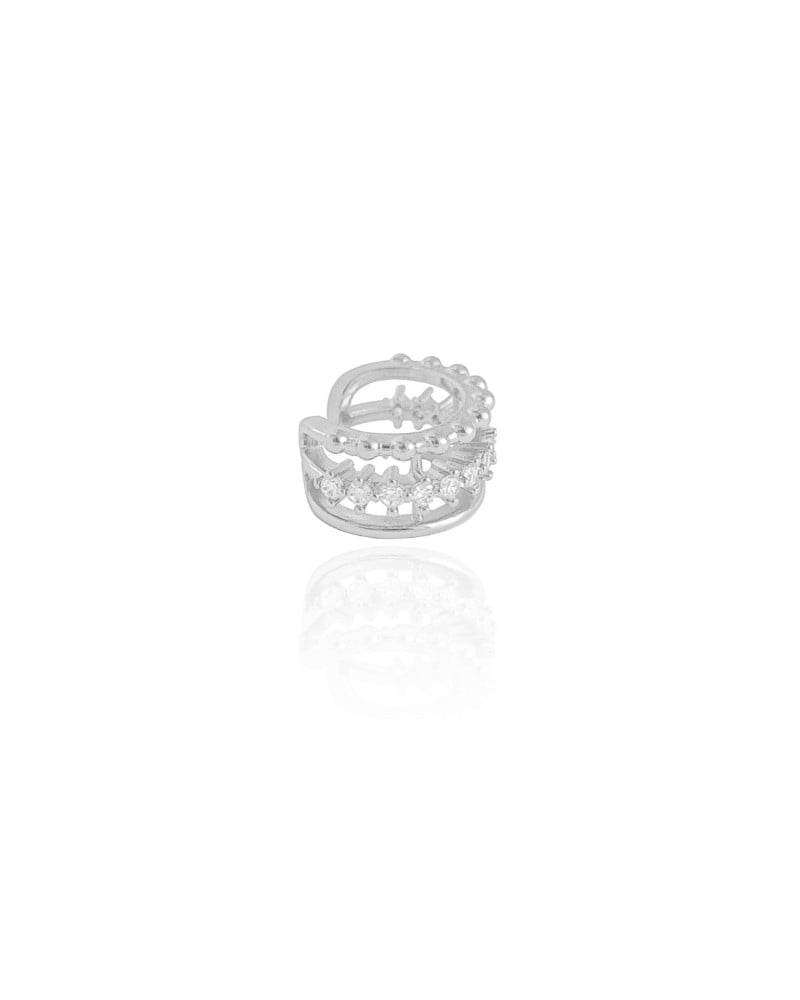 Piercing Bolinhas Pontos de Luz Cristal Ródio Branco