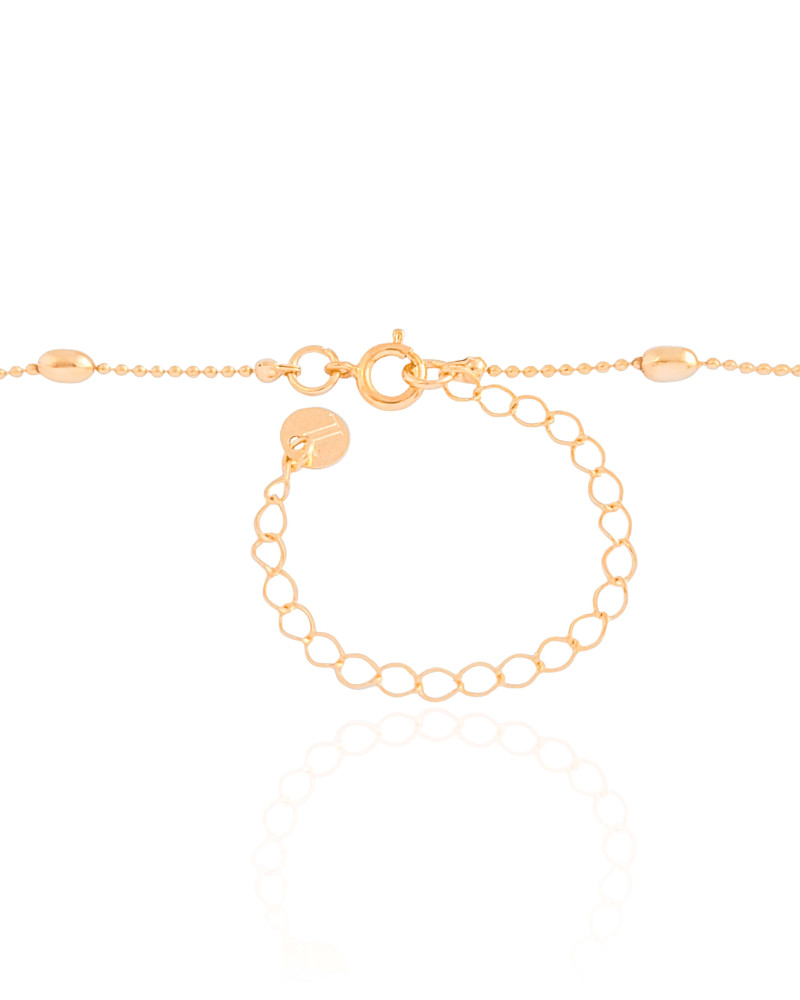 Gargantilha Longa Gomos Ovais 3 mm Banhado a Ouro 18K - 70 cm