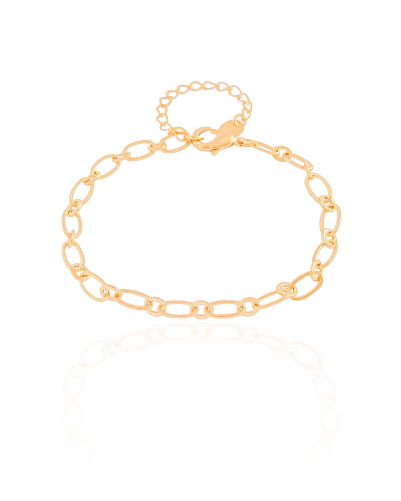 Pulseira Elos Ovais 4 mm Banhado a Ouro 18K