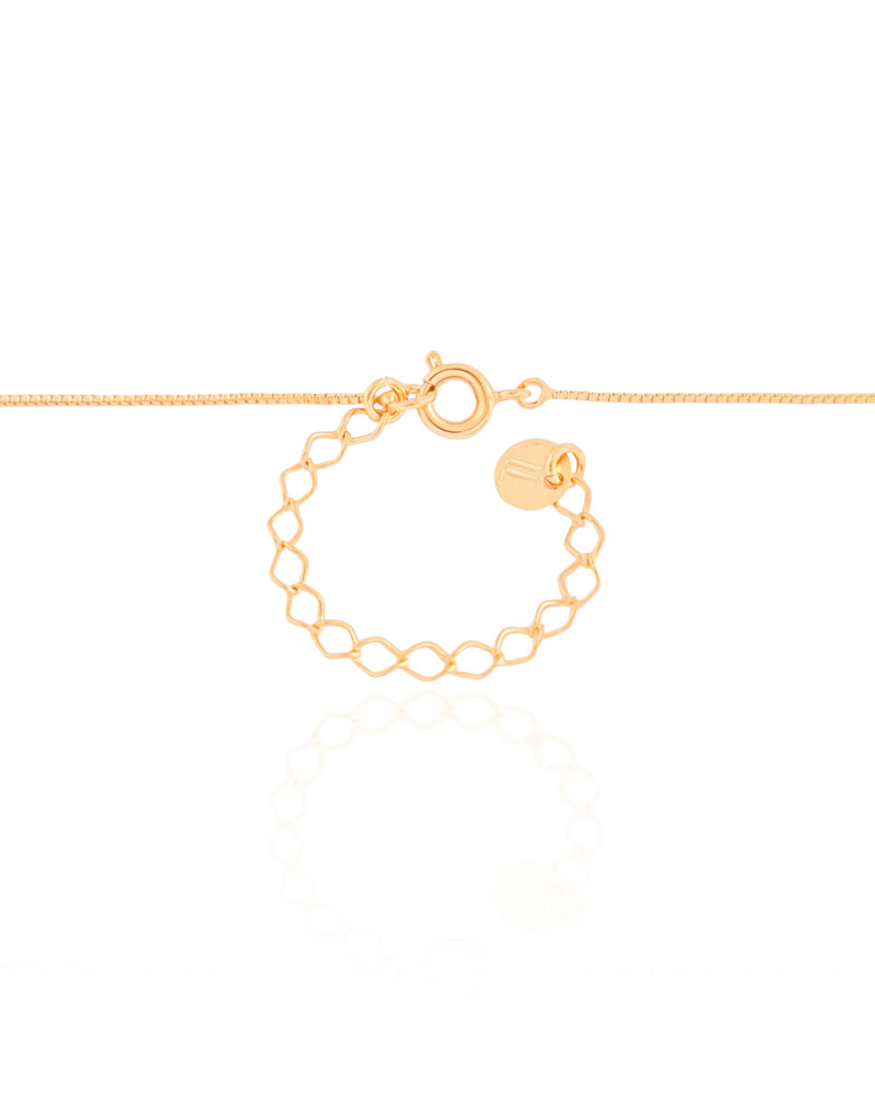 Gargantilha Infantil Veneziana Laço Cristal Banhado a Ouro 18K