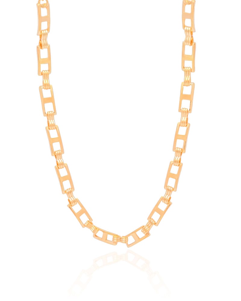 Choker Elos Retangulares 5 mm Banhado a Ouro 18K
