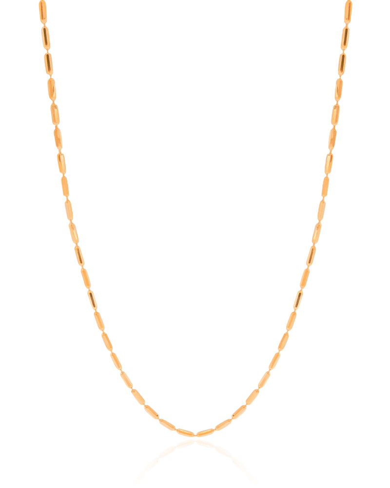 Gargantilha Canutilhos 1 mm Banhado a Ouro 18K - 45 cm