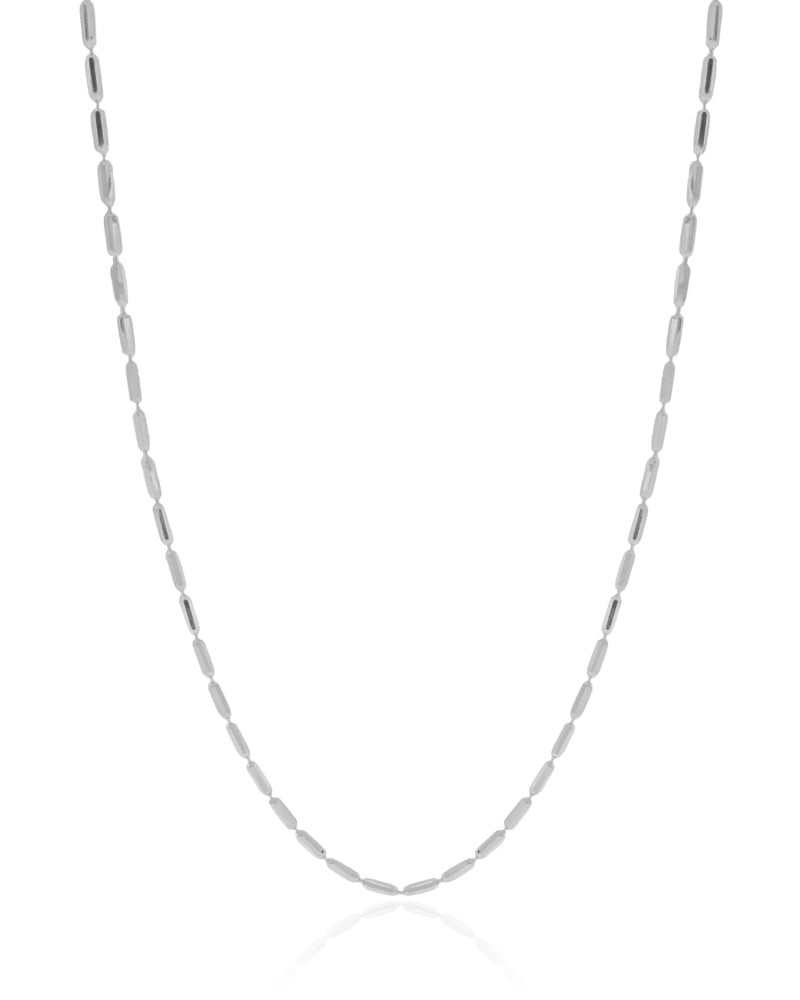 Gargantilha Canutilhos 1 mm Ródio Branco - 45 cm