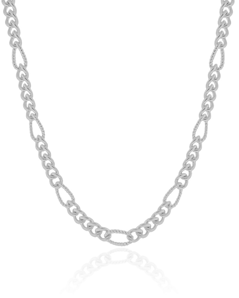 Choker Elos Detalhados Ródio Branco