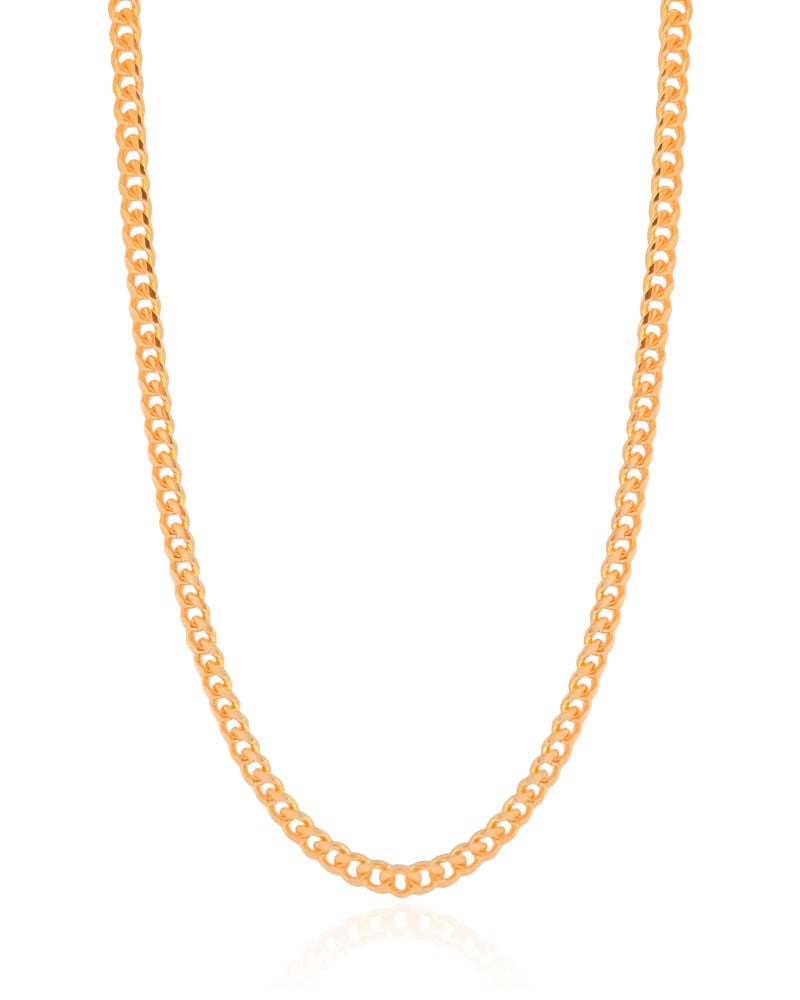 Gargantilha Grumet 4 mm Fecho Mosquetão Banhado a Ouro 18K - 40 cm