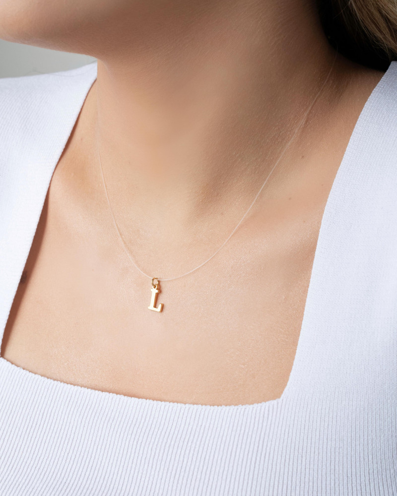 Choker Nylon Letra J Banhado a Ouro 18K