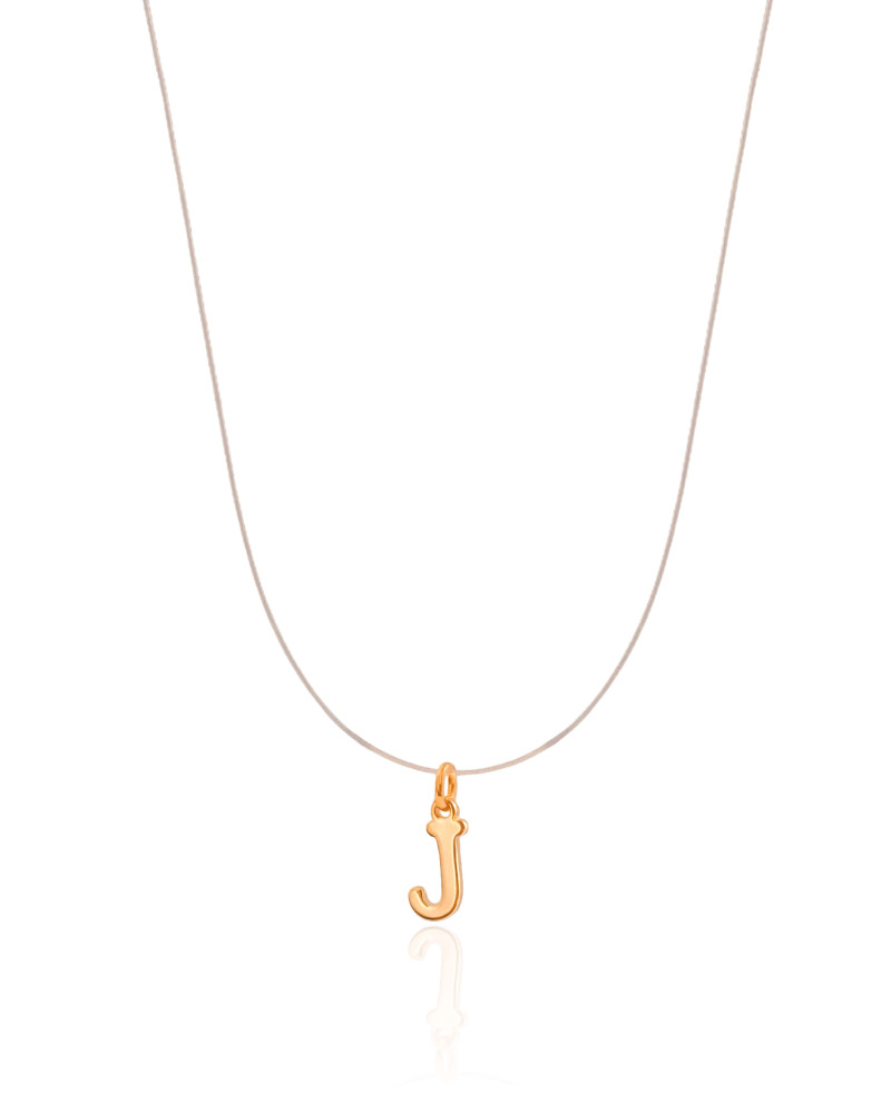 Choker Nylon Letra J Banhado a Ouro 18K