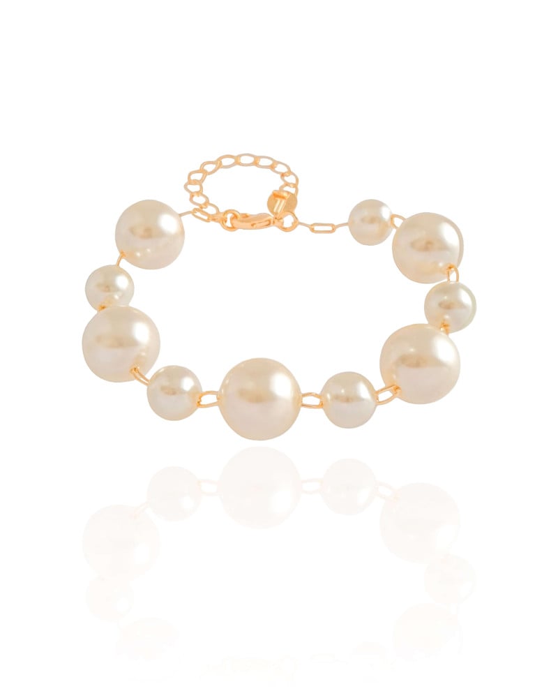 Pulseira Pérolas Banhado a Ouro 18K