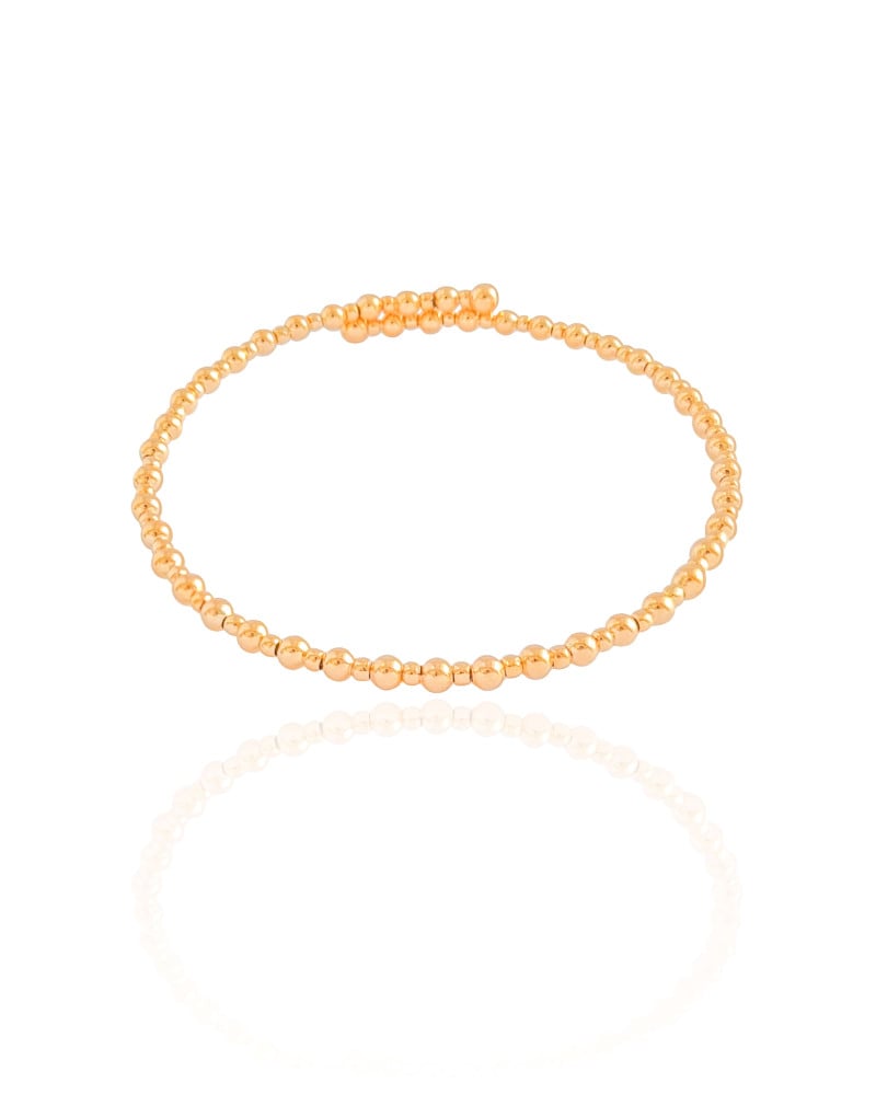 Bracelete Mola Bolinhas 3 mm Banhado a Ouro 18K