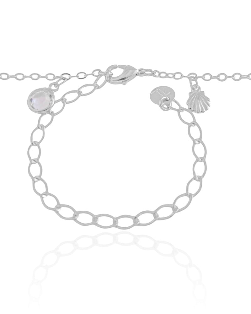 Choker Conchas Pontos de Luz Cristal Ródio Branco
