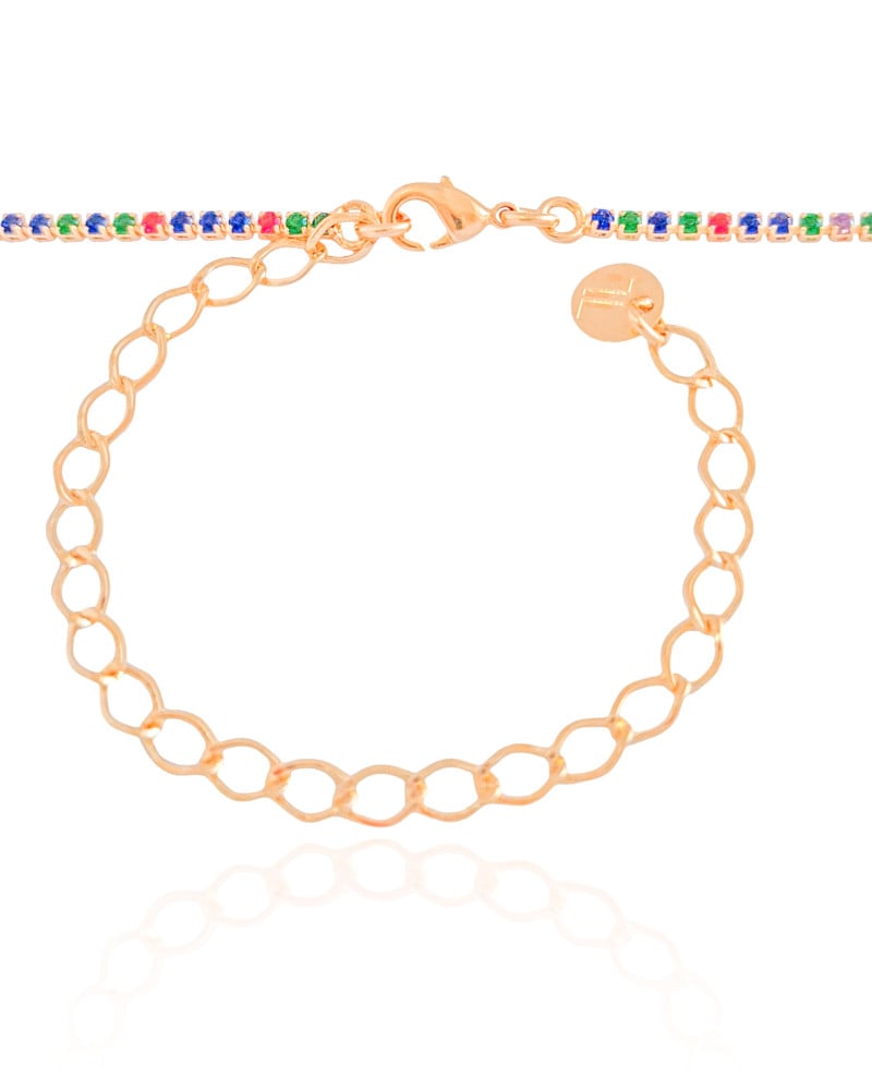 Choker Riviera Colorida 1.7 mm Banhado a Ouro 18K