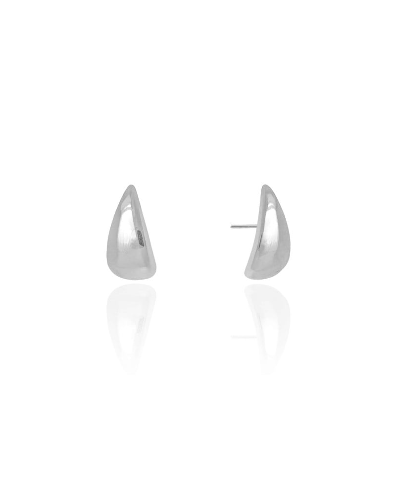 Brinco Gota Lisa 1.7 cm Ródio Branco