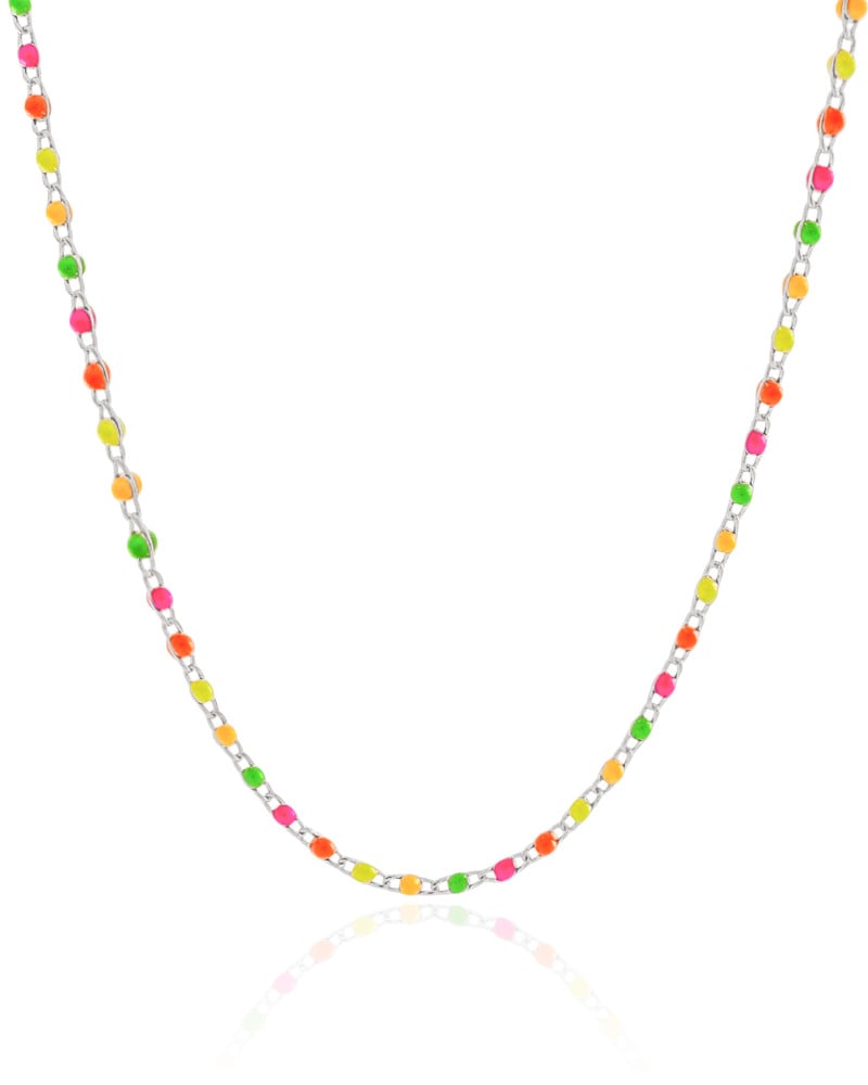 Choker Bolinhas Coloridas 2 mm Ródio Branco
