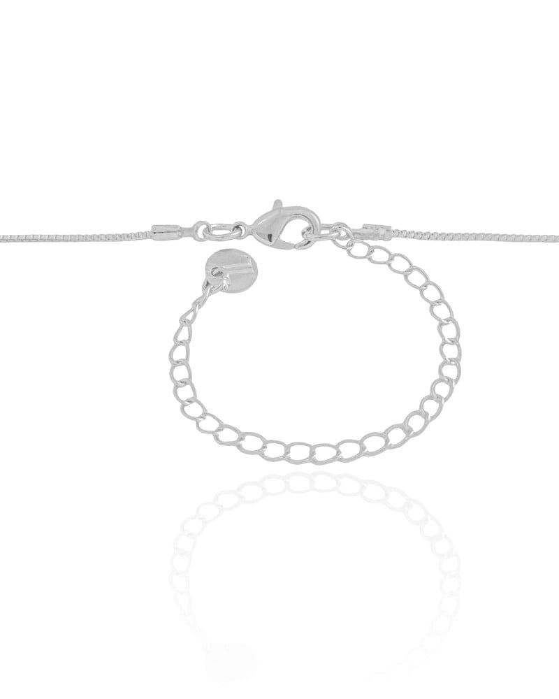 Gargantilha Veneziana Oval Liso Ródio Branco - 40 cm