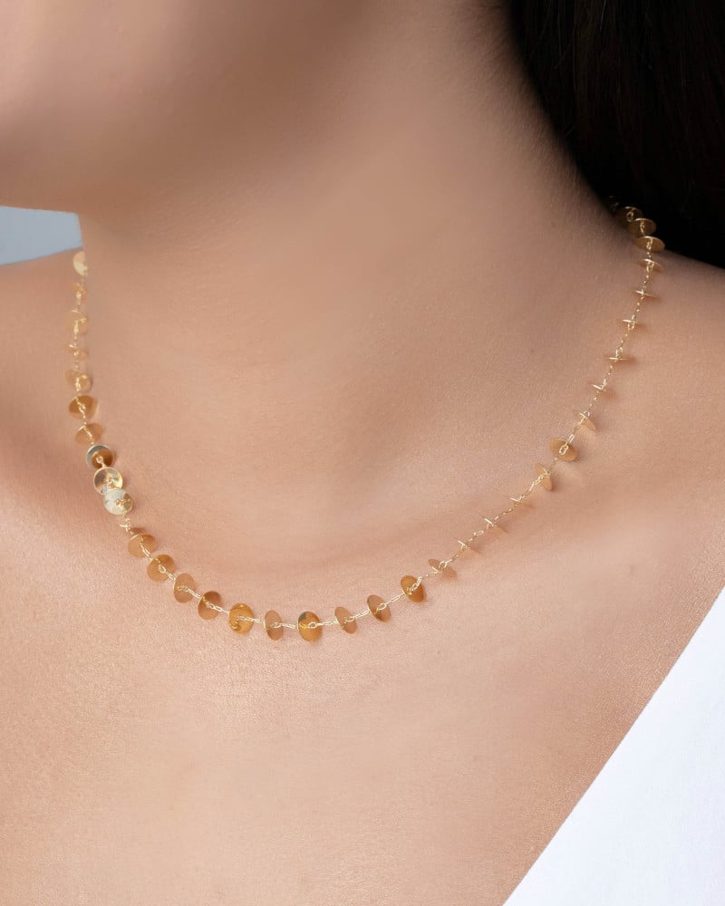 Choker Plaquinhas Lisas 6 mm Banhado a Ouro 18K