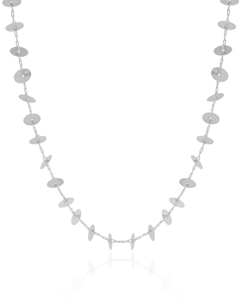 Choker Plaquinhas Lisas 6 mm Ródio Branco