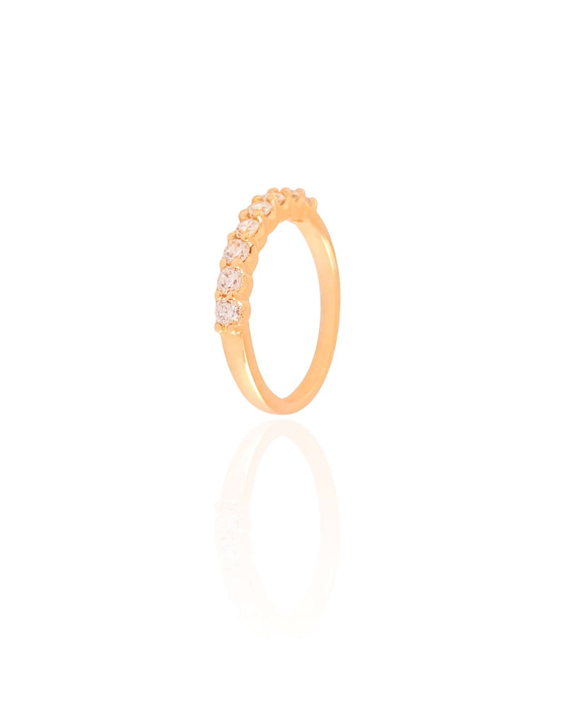 Anel Pontos de Luz Cristal Tamanho 17 Banhado a Ouro 18K