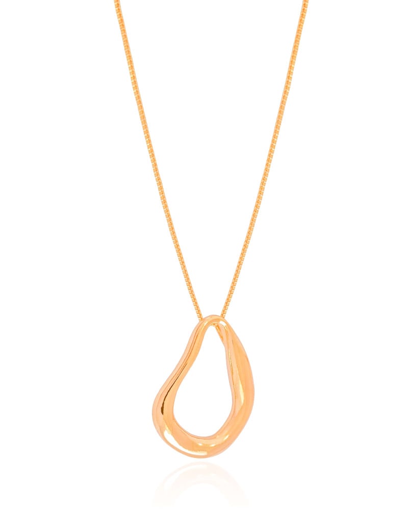 Gargantilha Veneziana Gota Vazada Orgânica Banhado a Ouro 18K - 50 cm