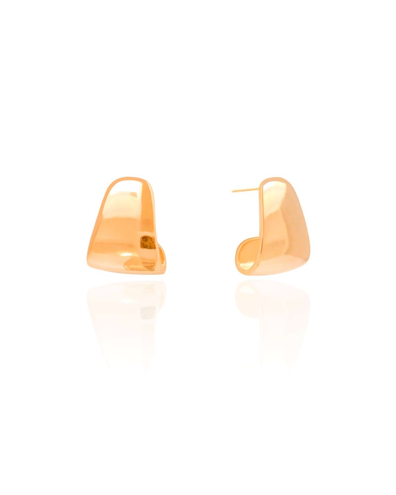 Brinco Argola Achatada Lisa 1.7 cm Banhado a Ouro 18K