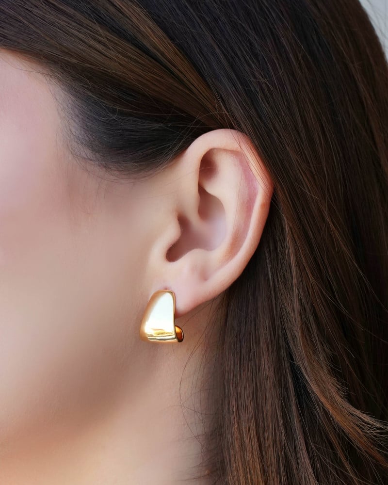 Brinco Argola Achatada Lisa 1.7 cm Banhado a Ouro 18K