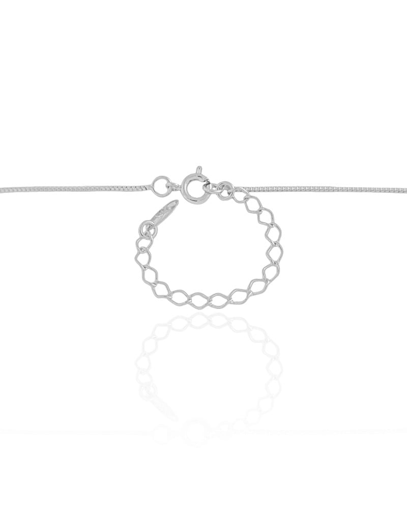 Gargantilha Gravata Palitos Texturizados Ródio Branco - 45 cm