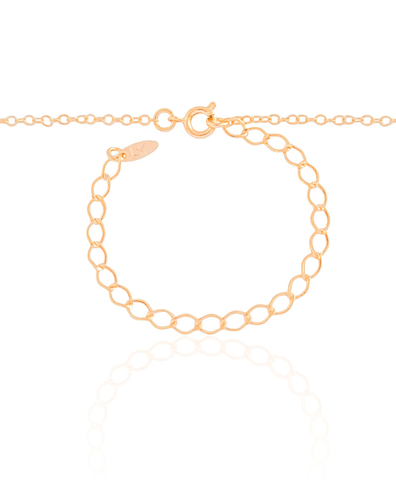 Choker Elos Corações Lisos e Cristal Banhado a Ouro 18K