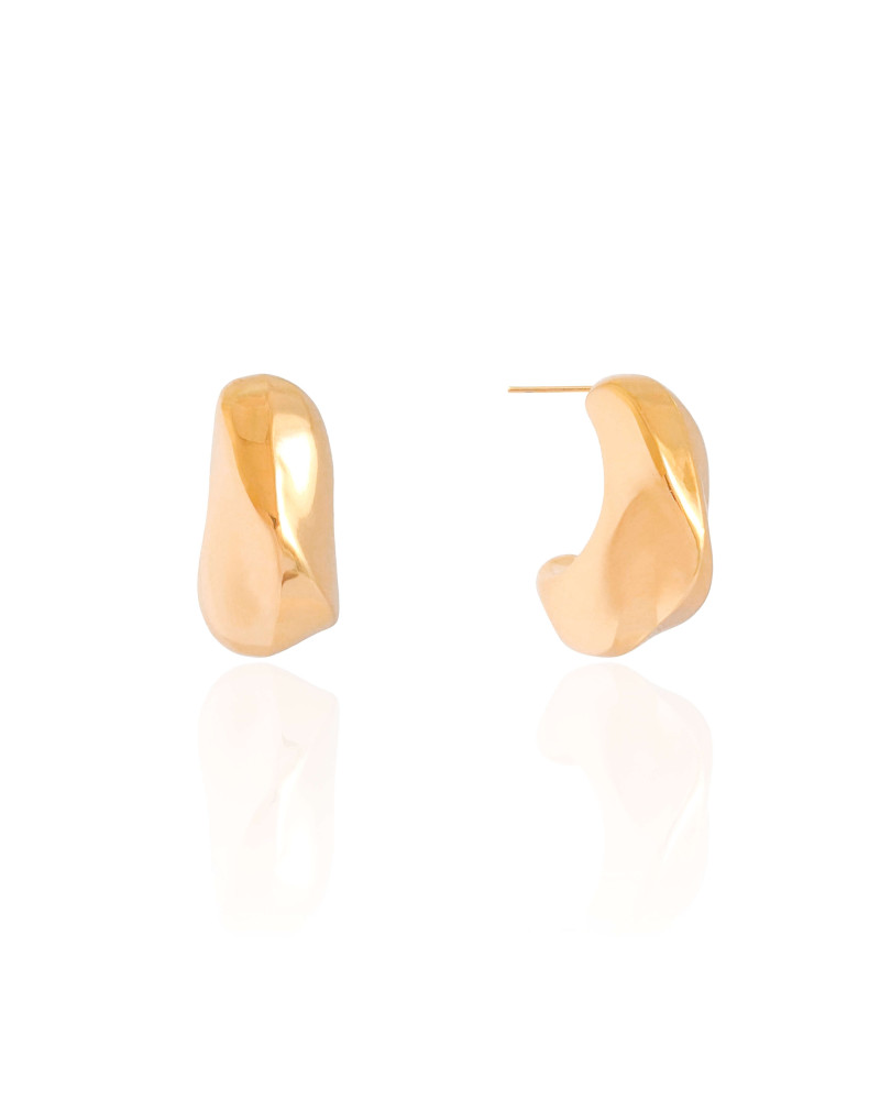 Brinco Gota Geométrica Banhado a Ouro 18K