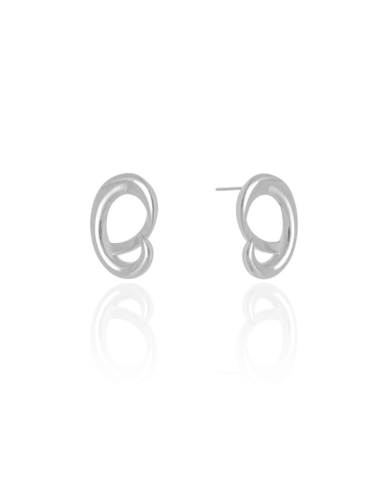 Brinco Nó Liso 2.0 cm Ródio Branco
