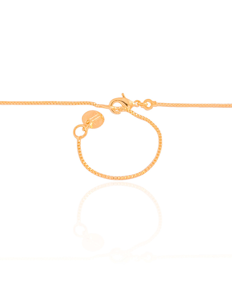 Gargantilha Veneziana Círculos Entrelaçados Cravejado Cristal Banhado a Ouro 18K - 40 cm