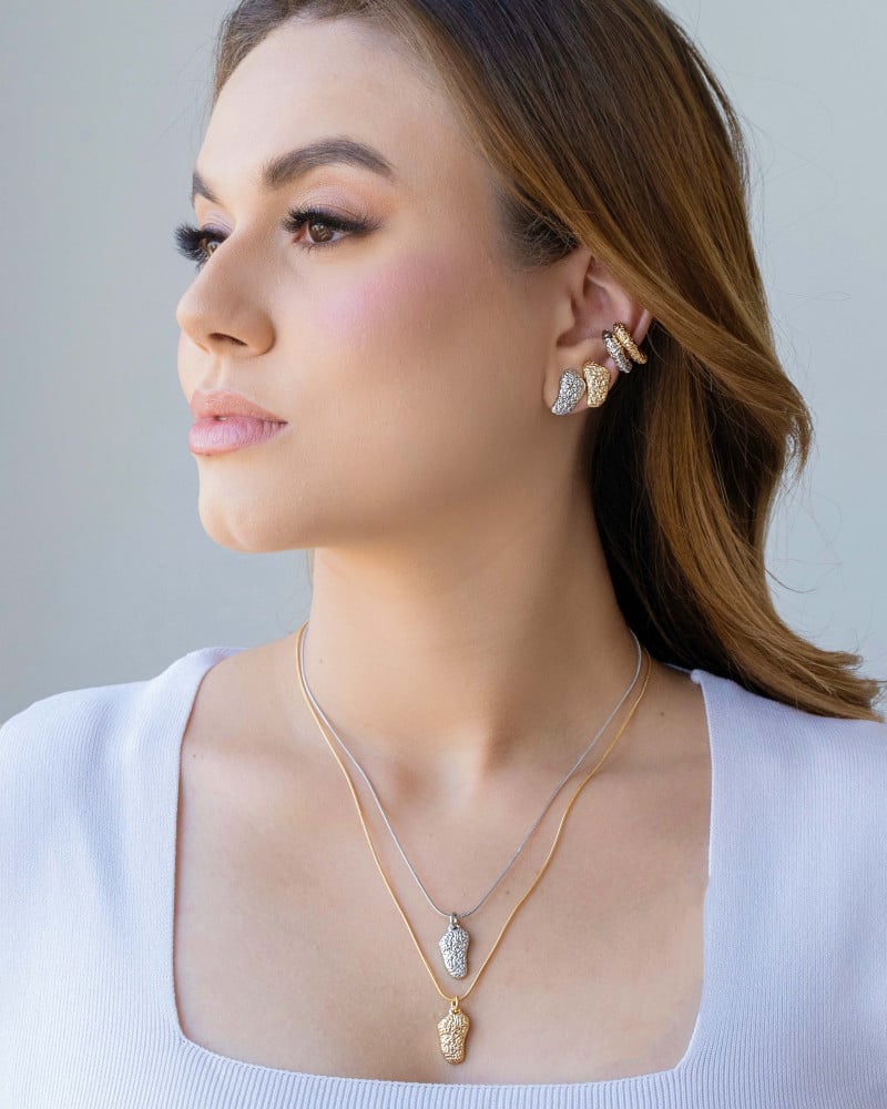 Piercing Orgânico Texturizado Ródio Branco