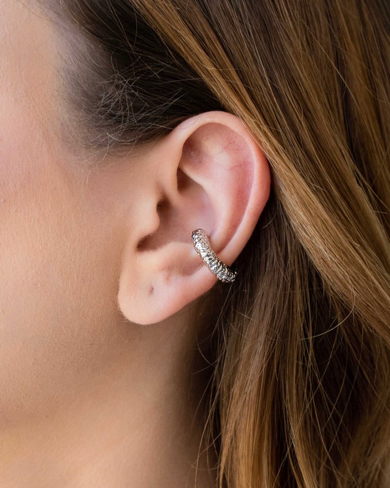 Piercing Orgânico Texturizado Ródio Branco