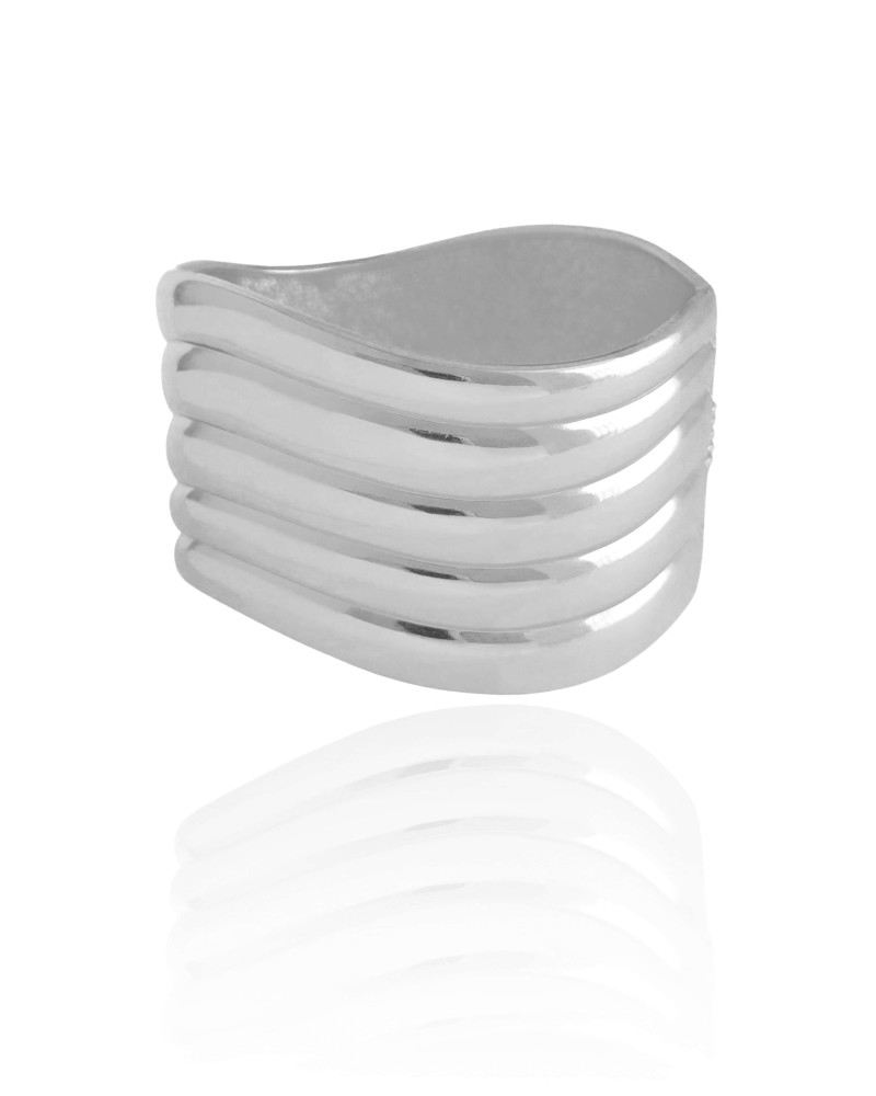 Bracelete Ondas Liso Banho Branco